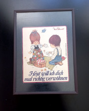 Vintage-Bild "Miss Petticoat" im Glasrahmen (Roth International/BULLS, 1970er)