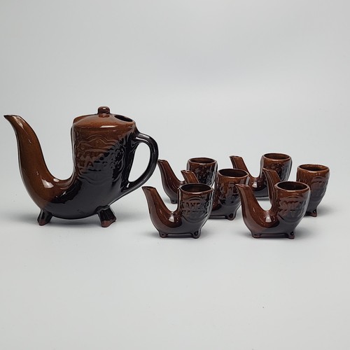 Keramik schnaps set pfeife 6 - keramik, schnaps-set