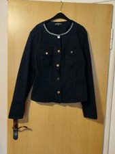 Kocca Jeansjacke 42 Dunkelblau Perlen Und Strass