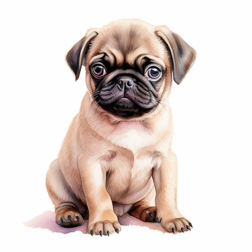 Wandtattoo aufkleber mops - wandtattoo,
