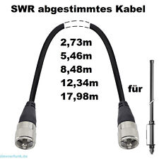 8,48Meter RG58U SWR abgestimmt für Hurricane 27, EXCALIBUR, STORM Balkon Antenne