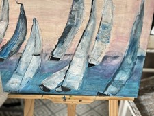 Segelschiffe Acryl auf Leinwand, abstrakt, 50x40cm