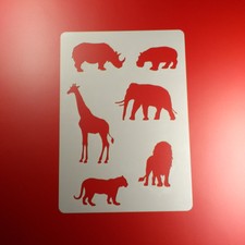 A3 Schablone Elefant Löwe