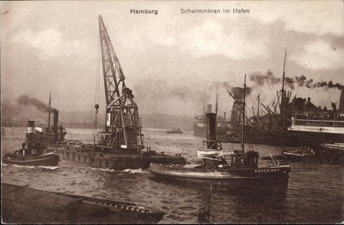 Hamburg schwimmkran im - hamburg, hafen