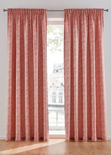 2 St. Jacquard Vorhang einfarbig  Gr. 1 (H/B: 145/140 cm) Ziegel Gardine Neu