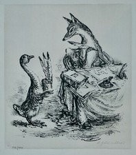 A. PAUL WEBER, Lithographie 1971, Neue Federn, signiert, nummeriert 142/300