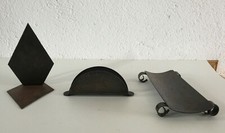 Büro Utensilien Stiftschale, Buchstütze, Brief / Zettelhalter Stahl Handarbeit  