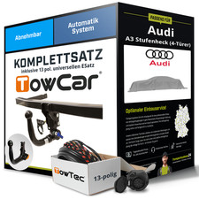 Für AUDI A3 Stufenheck Typ 8V Anhängerkupplung abnehmbar +eSatz 13pol uni. 16-