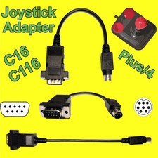 Commodore C16 C116 Plus/4, Joystick Adapter Atari Amiga Quickjoy Competition Pro