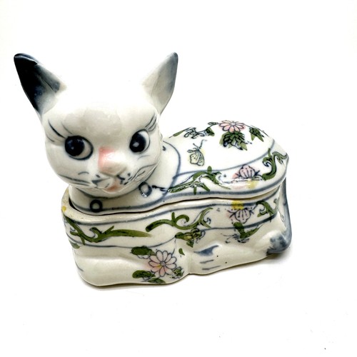 Katze deckeldose porzellan - katze,