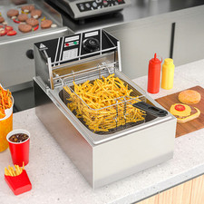 Öl-Friteuse 2500W 6L Edelstahl Fritteuse Profi Küche Kaltzonen Fritteuse Fritöse