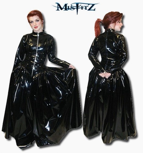 Misfitz ballkleid schwarz pvc - misfitz,