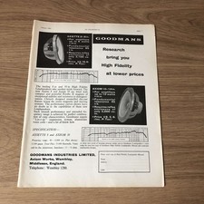 GRAM186 MAGAZINWERBUNG 11X8 GOODMANS AXIOM 10 LAUTSPRECHER