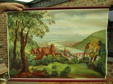 LERNKARTE SCHULWANDKARTE ROLLKARTE VON HEIDELBERG MIT SIGNATUR