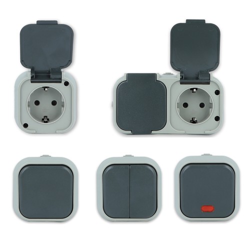 Ip54 aufputz schuko - ip54, steckdosen