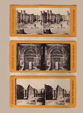 3x Stereo Original Vintage Fotos Albumin ca. 1860-1875, Pompeji. G. Sommer