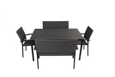 Sitzgruppe Gartenmöbel Tisch Poly Rattan Stuhl Bank Esgruppe Sitzgarnitur B-Ware