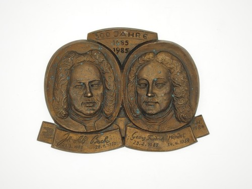 Bronze plakette bach händel - bronze,