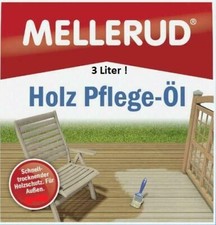 RAUS DAMIT! 3 Liter MELLERUD Öl Holzöl Holzpflege Möbelöl Teak Bangkirai Farblos