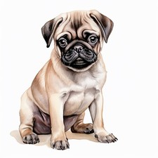 Wandtattoo Aufkleber Mops