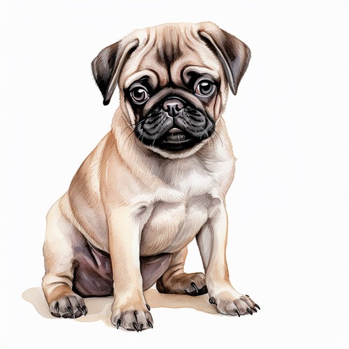 Wandtattoo aufkleber mops - wandtattoo,