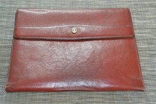 Aktenmappe Collegemappe Dokumenten DIN A4  Leder Goldpfeil Bordeaux Rot