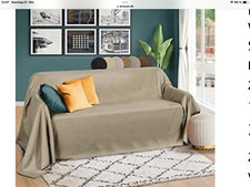 SOFA-und BETTÜBERWURF DECKE 210x280 cm Wildlederoptik beige/natur