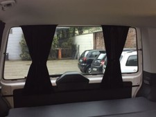 Maß Gardinen für VW T5 T6 T6.1 TRANSPORTER CARAVELLE nur für HECKKLAPPE Schwarz