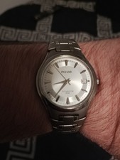 Herren Quarz Analog Pulsar Titanium Armband Uhr