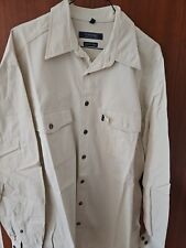 Herren Langarm Hemd Beige L CAVORI