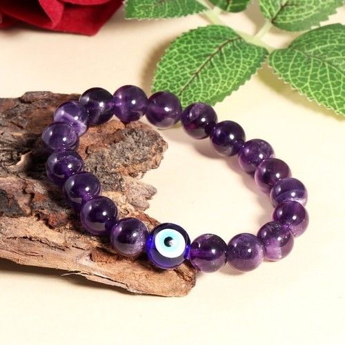 Evil eye amethyst glatt rund - eye,