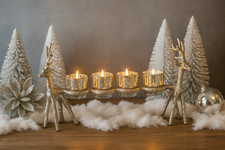 Teelichthalter Hirsch Silber