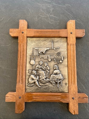 Zinnbild mit holzrahmen motiv - zinnbild,