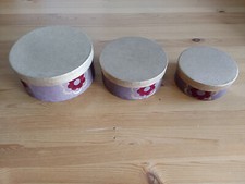 Hutschachtel Pappschachtel Aufbewahrungsbox rund 3 Stück