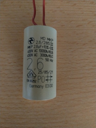 Mkp motorkondensator - 2,6, uf