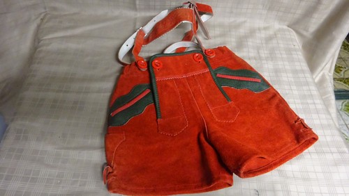 Rote lederhose für teddy oder - rote,