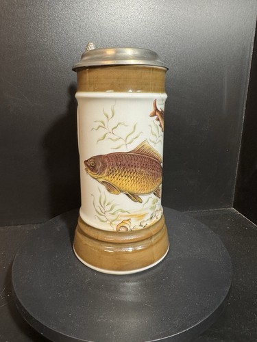 Bierkrug stein angeln - bierkrug, fischen
