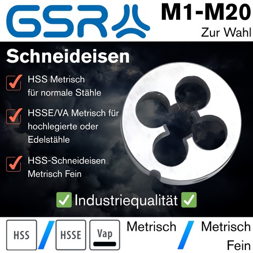 Gsr m20 schneideisen hss - m1-m20,