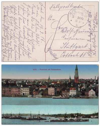 Kiel panorama marine 1916 - ak,