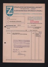 STEINACH, Rechnung 1949, Staatliche AG für Baustoffe Zement Glas-Faser-Betrieb