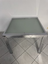 Esstisch Glasplatte ausziehbar, massiv, 90x90
