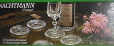 Set  Glasuntersetzer Nachtmann Kristall 24% 6 Glas+1 Weinuntersetzer 70er OVP