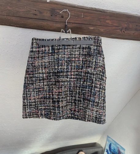 Rock buntes garn - grau, glitzer