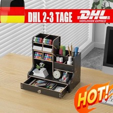 NEU Schreibtisch Organizer aus Holz Büro Organizer Dokumentenablage Stifthalter