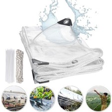 Wasserdichte Transparente Plane mit Ösen Schutzplane LKW Folie Klare Garten PVC