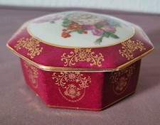 Große Deckeldose, Bonboniere Limoges Golddekor