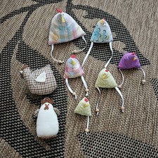 Hühner Kantenhocker Dekoration Baumwolle Handarbeit