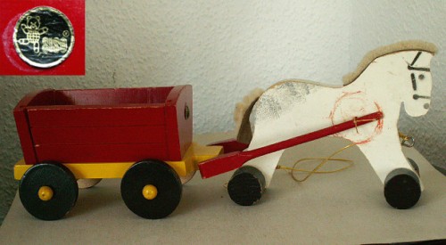 Siso holzpferd mit wagen - holzpferd,