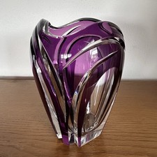 Alte Glas Vase Lila Überfang