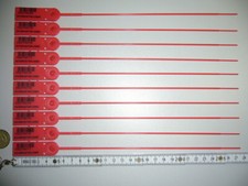 100 x Sicherheitsplomben Plomben security seals Durchziehplomben Plombe PP rot 